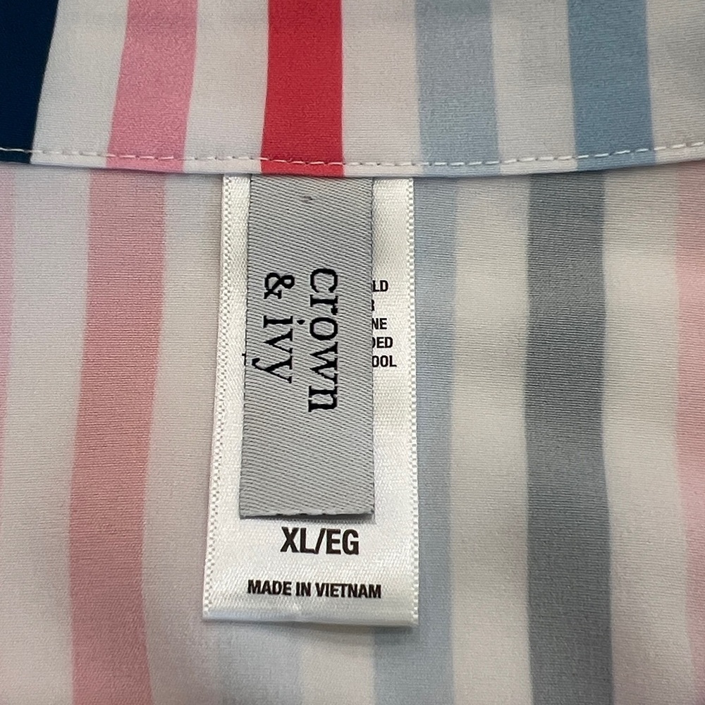Crown & Ivy Multicolor Stripe Sleep Shirt Nightgown Size XL - Picture 5 of 9